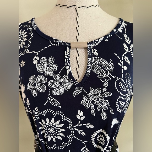 Espresso Navy & White Floral Maxi Dress - Size L - Picture 3 of 10